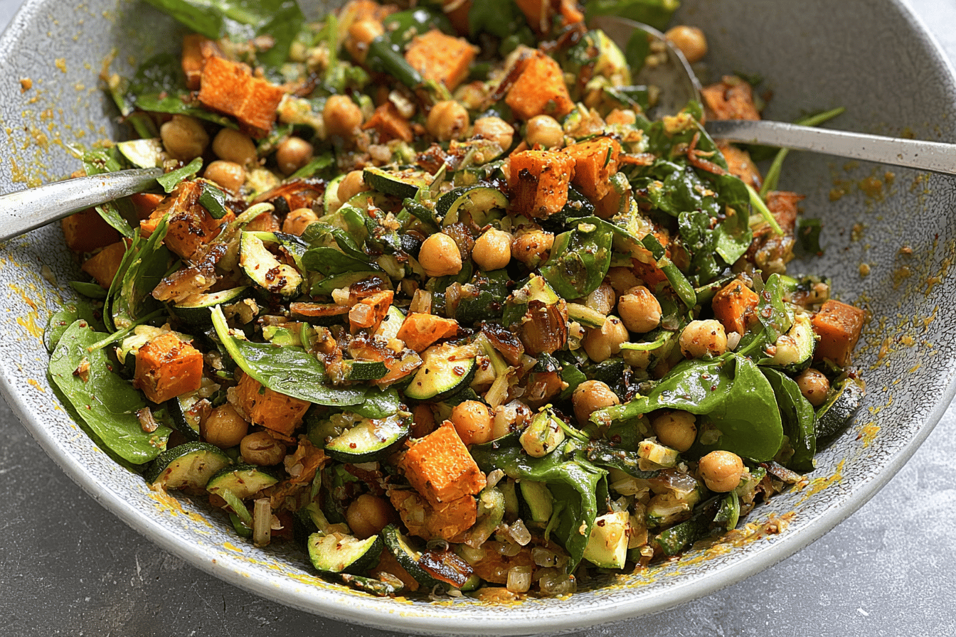 Roasted Zucchini and Sweet Potato Salad 