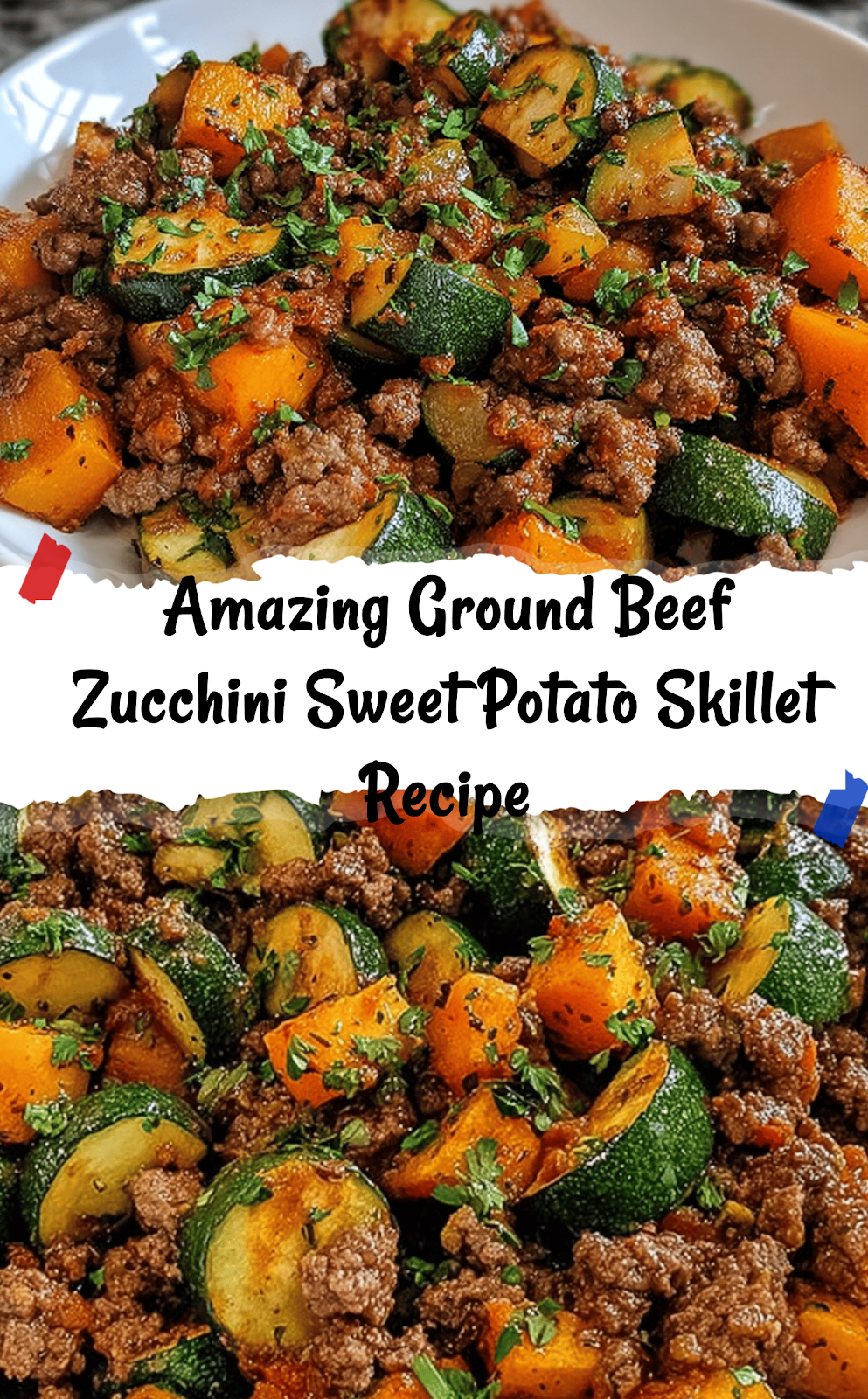 Ground Beef Zucchini Sweet Potato Skillet
