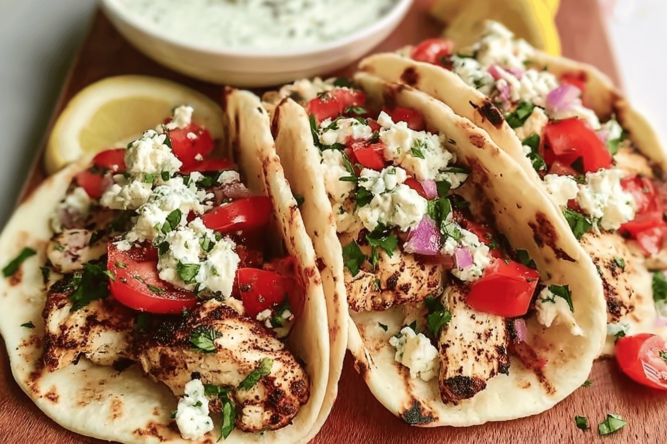 3-Step Mediterranean Chicken Tacos