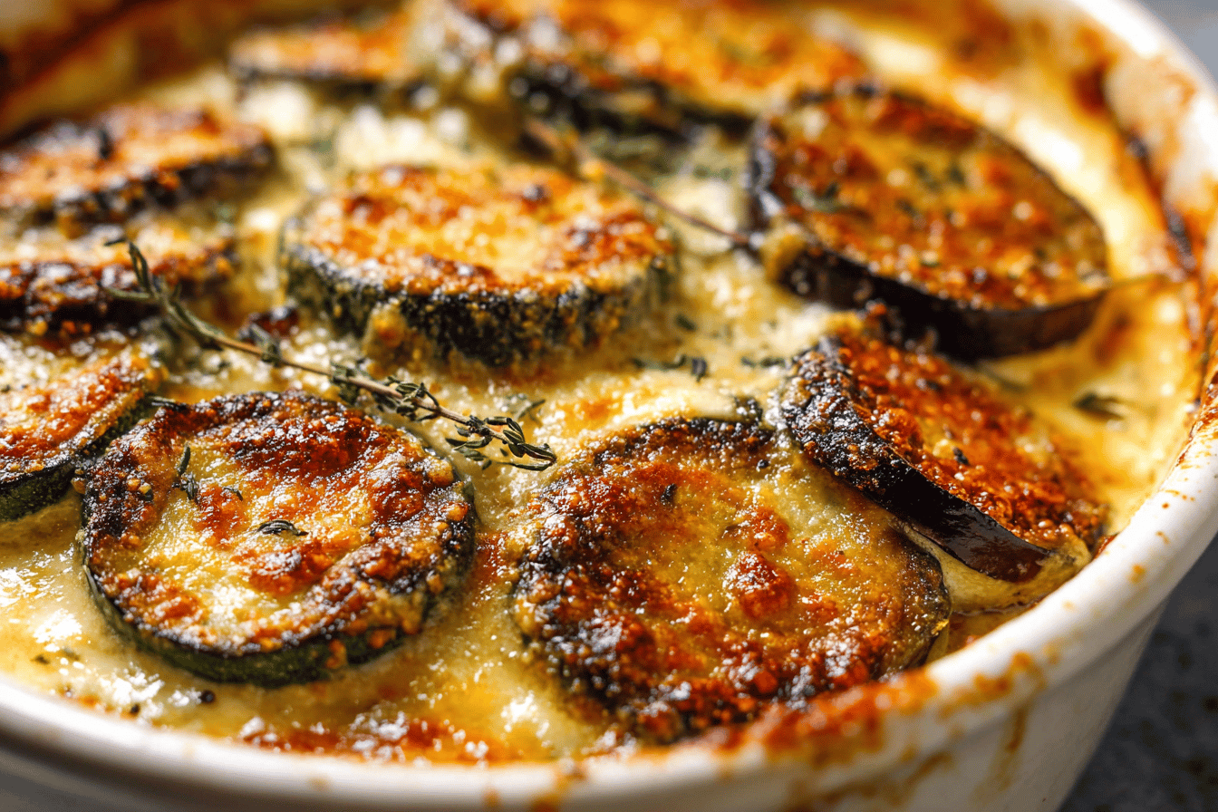 Keto Eggplant and Zucchini Gratin