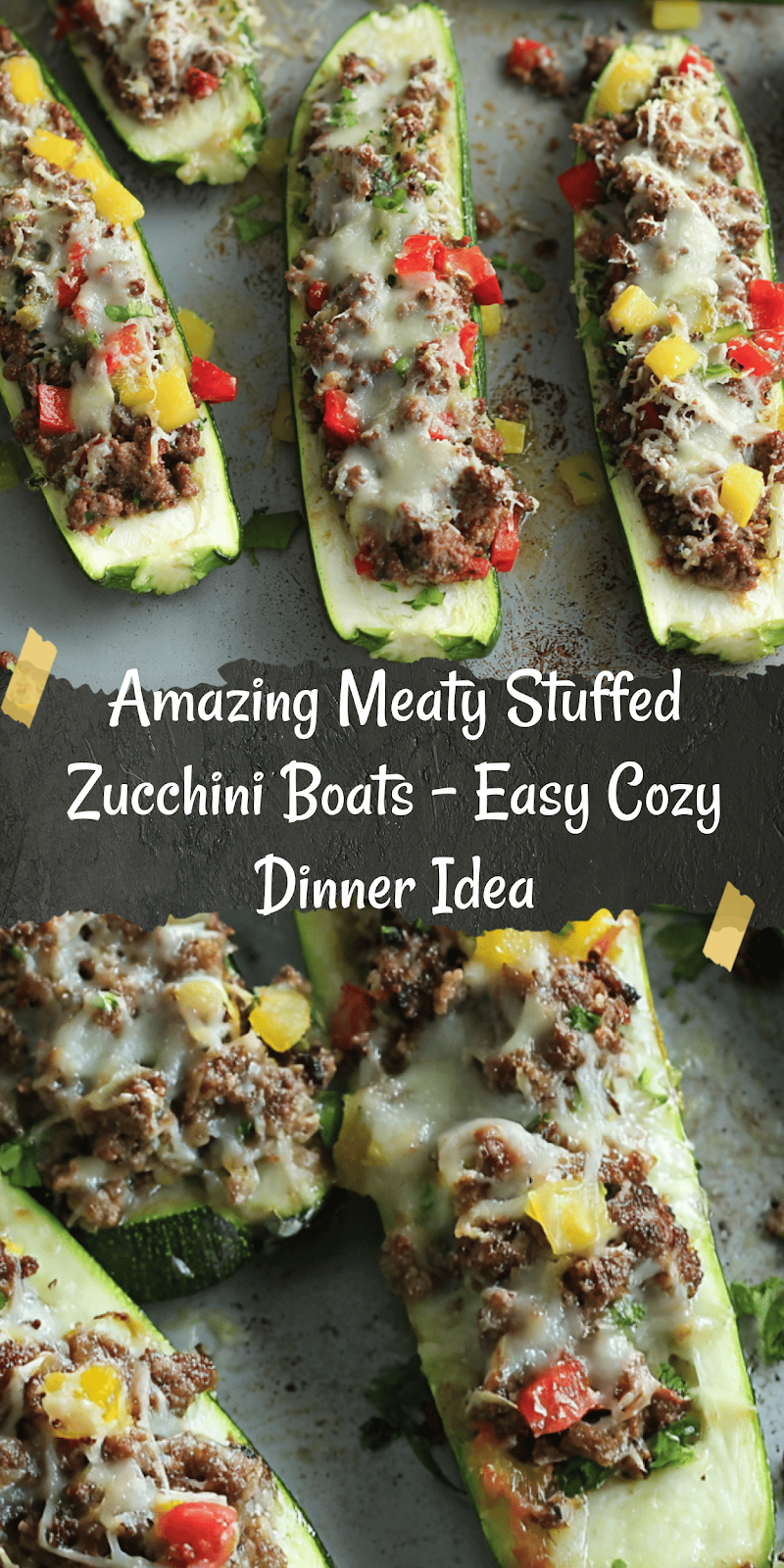 Meaty Stuffed Zucchini Boats