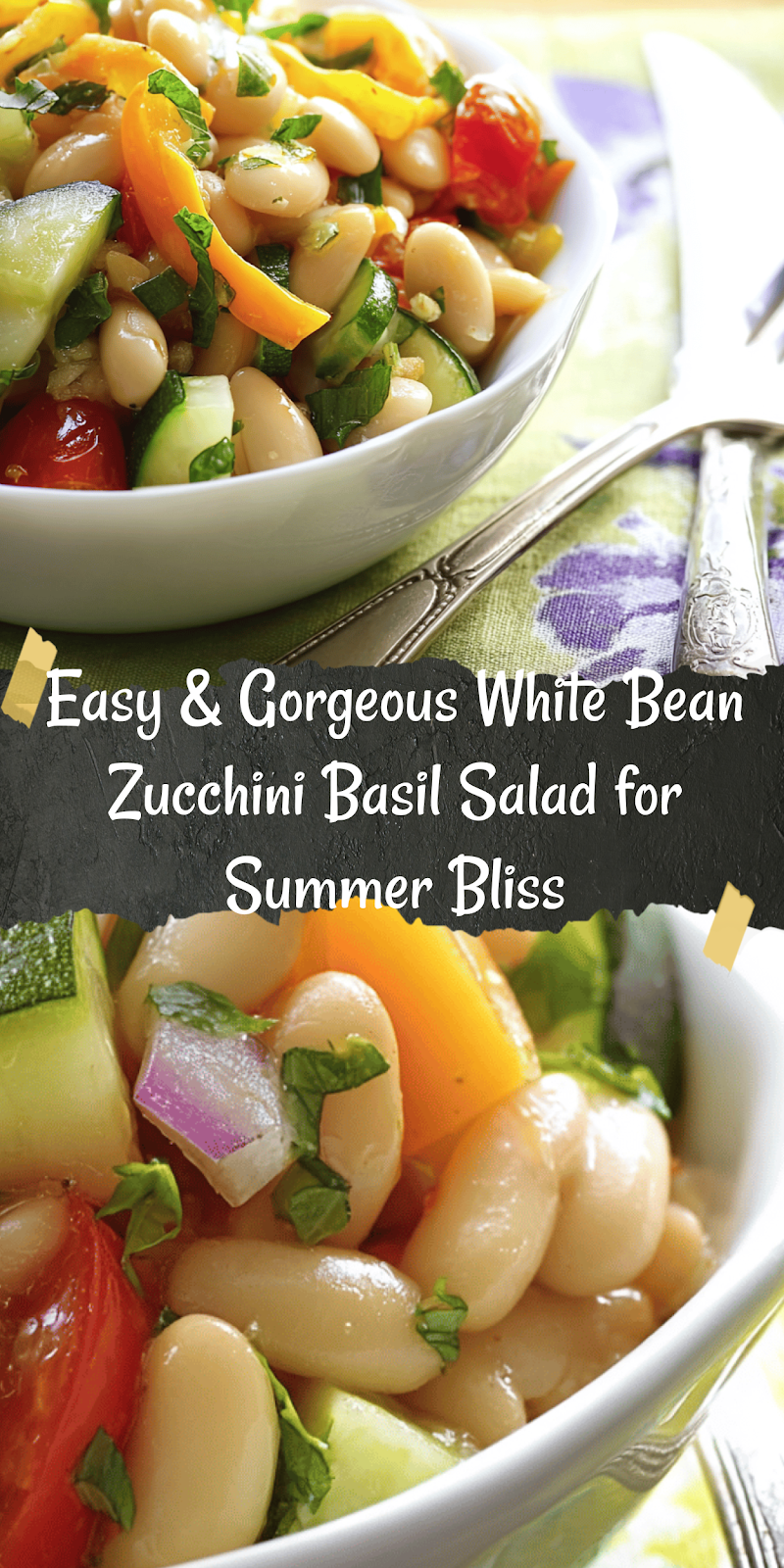 White Bean Zucchini Basil Salad