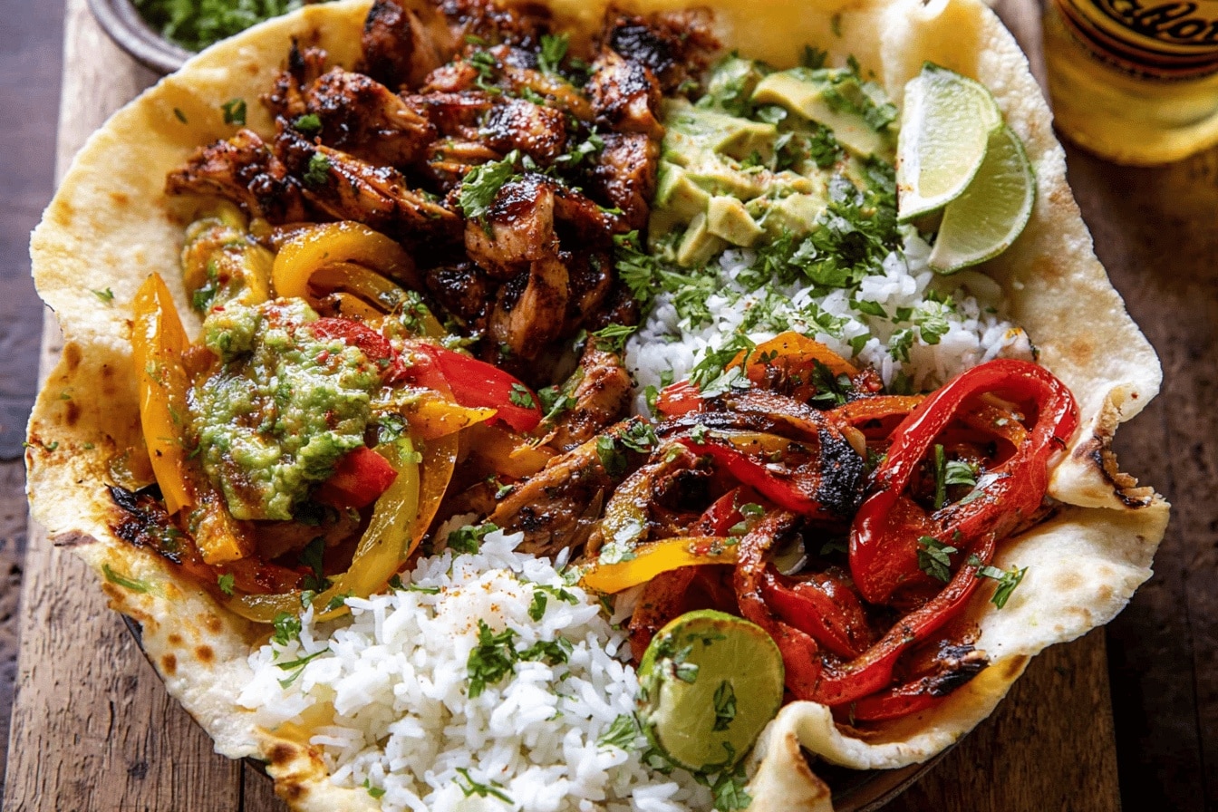 Chicken Fajita Tortilla Bowls.