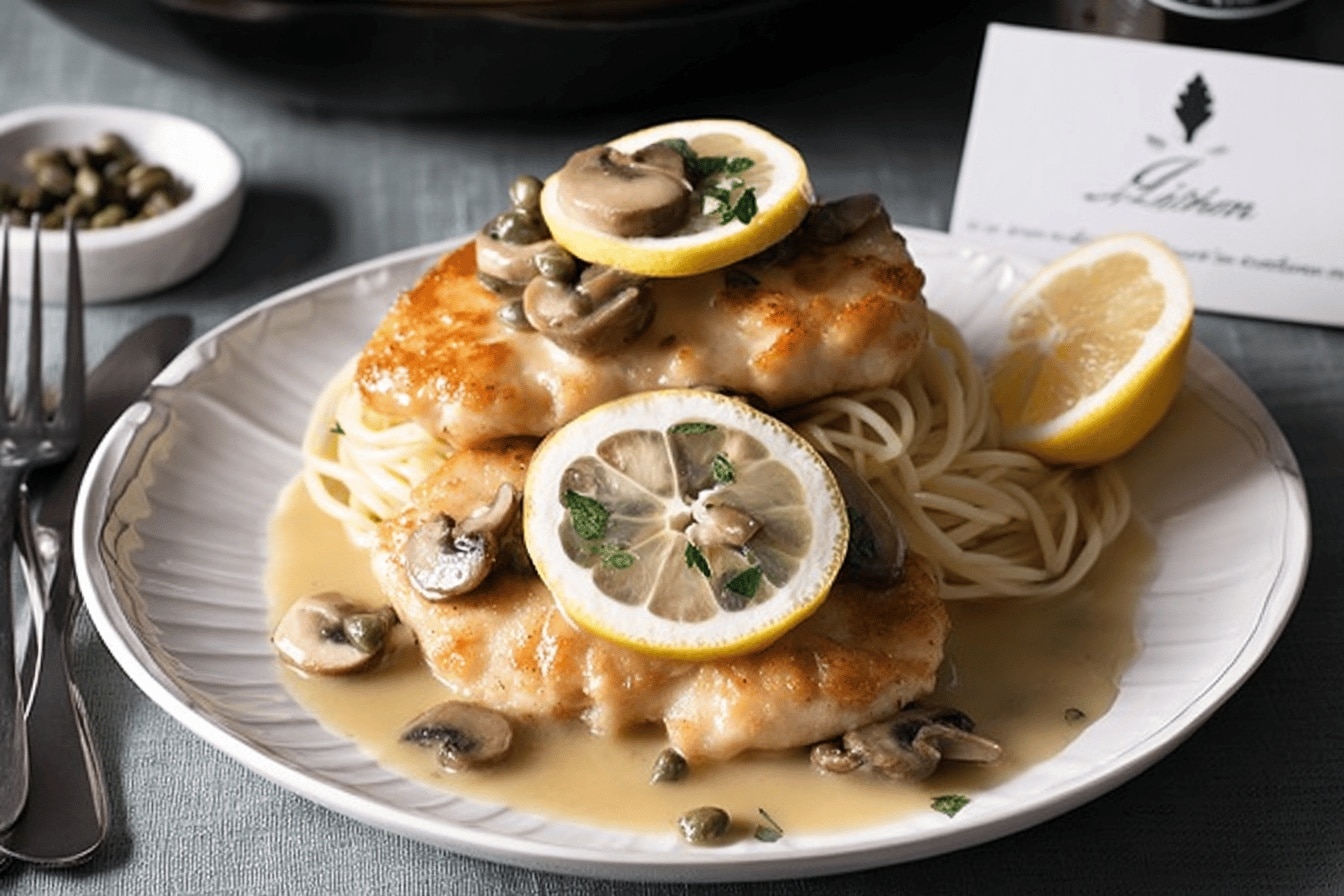 Chicken Piccata with Mushrooms and Capers