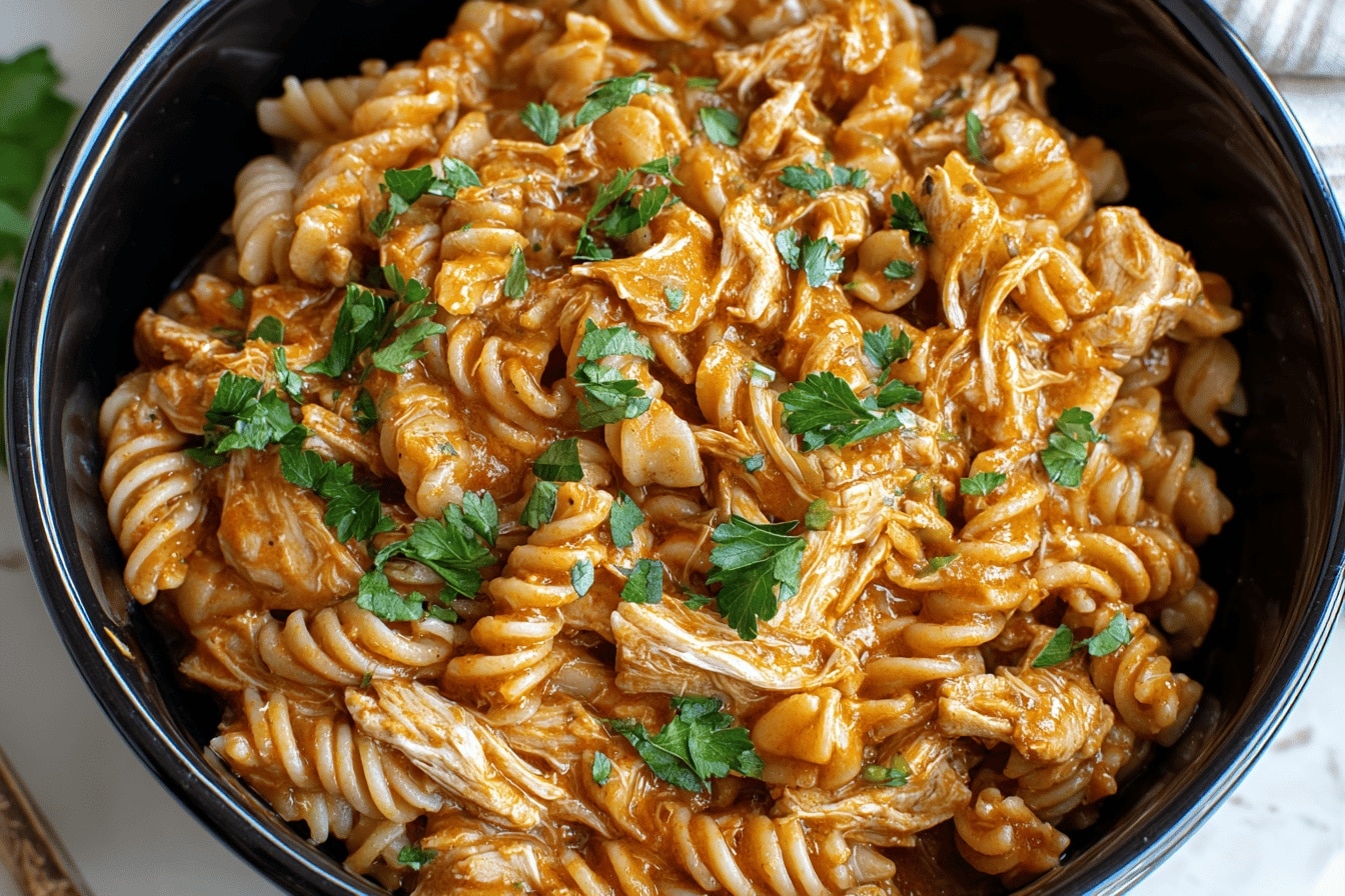Crockpot BBQ Chicken Pasta