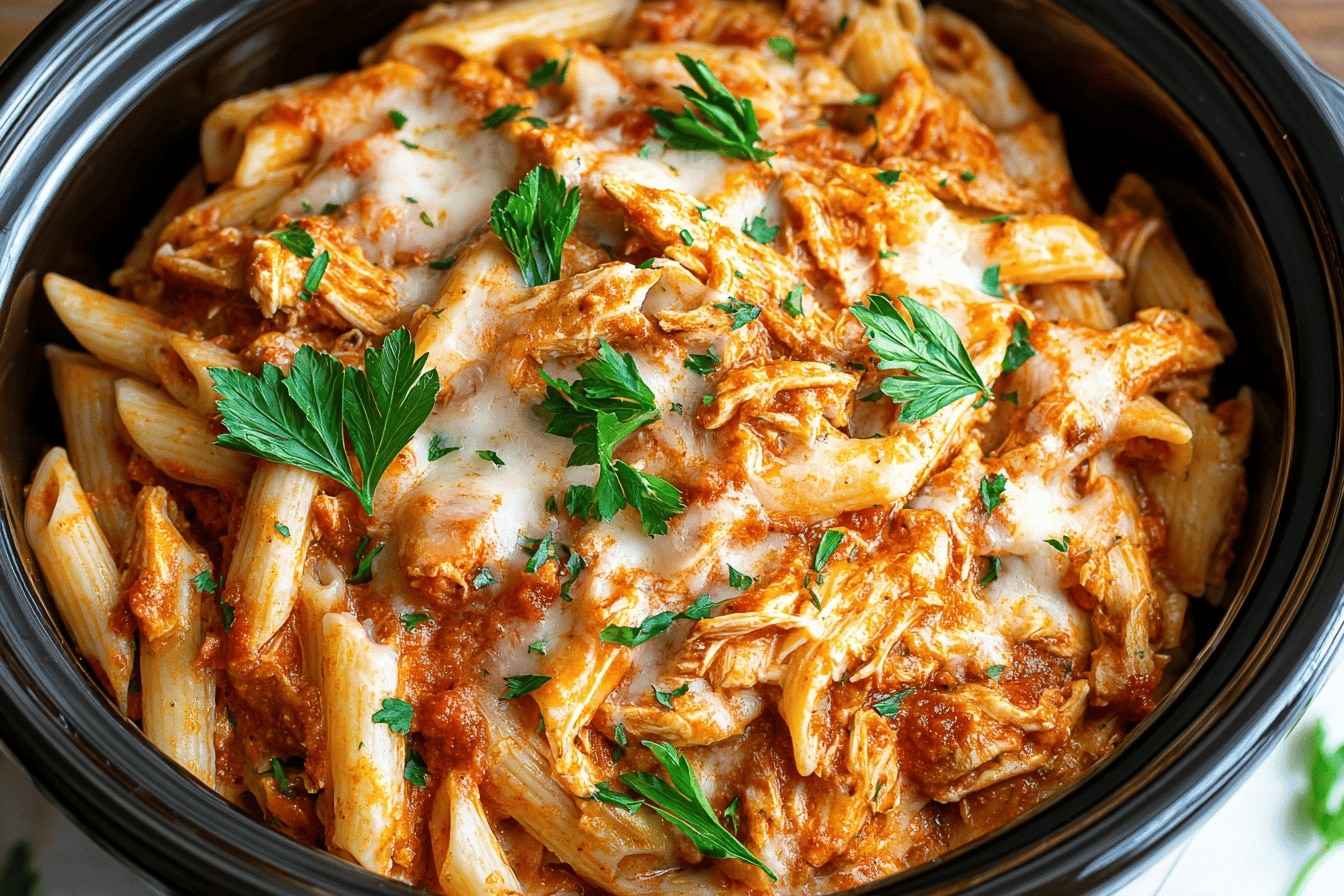 Crockpot Chicken Parmesan Pasta