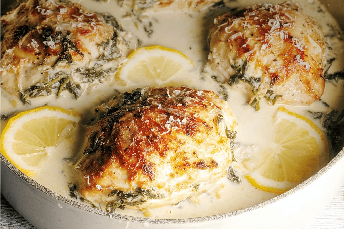 Lemon Spinach Parmesan Chicken 