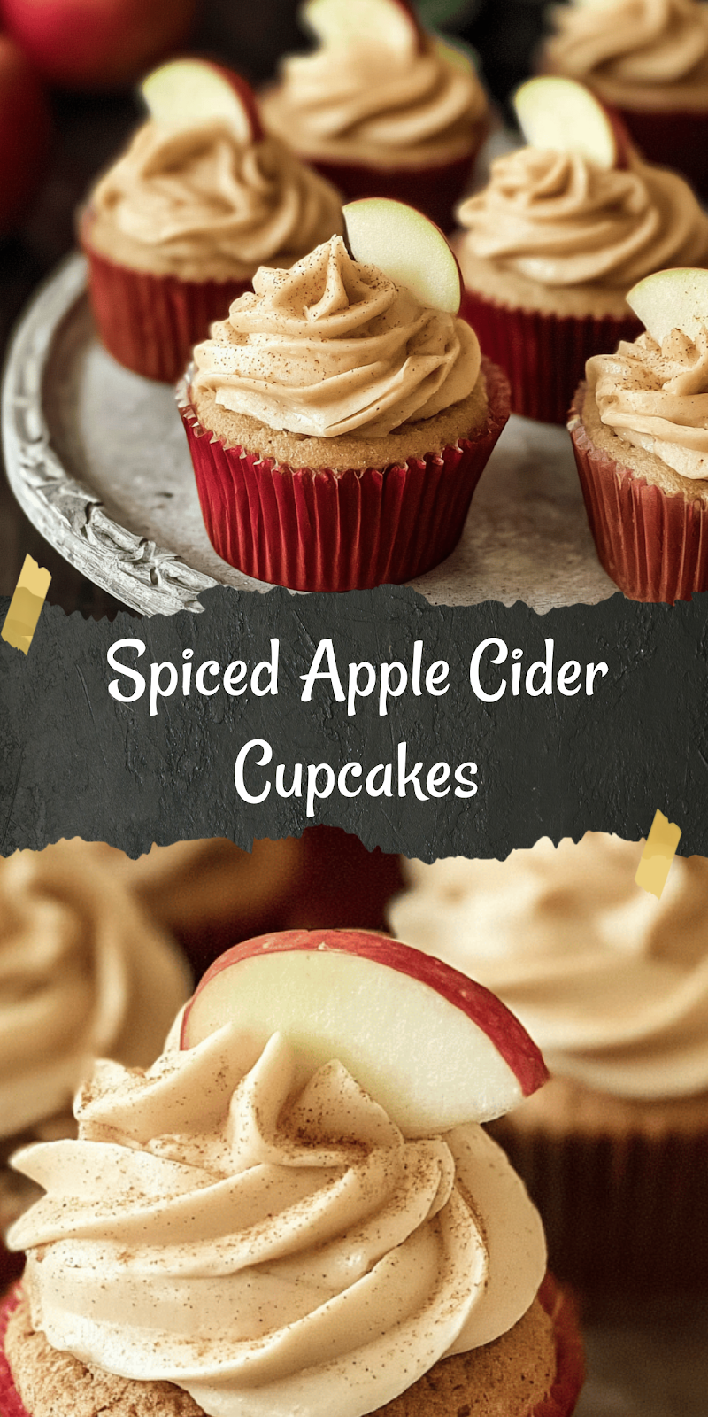 Apple Cider Cupcakes with Spiced Buttercream Frosting (gluten-free, whole grain)