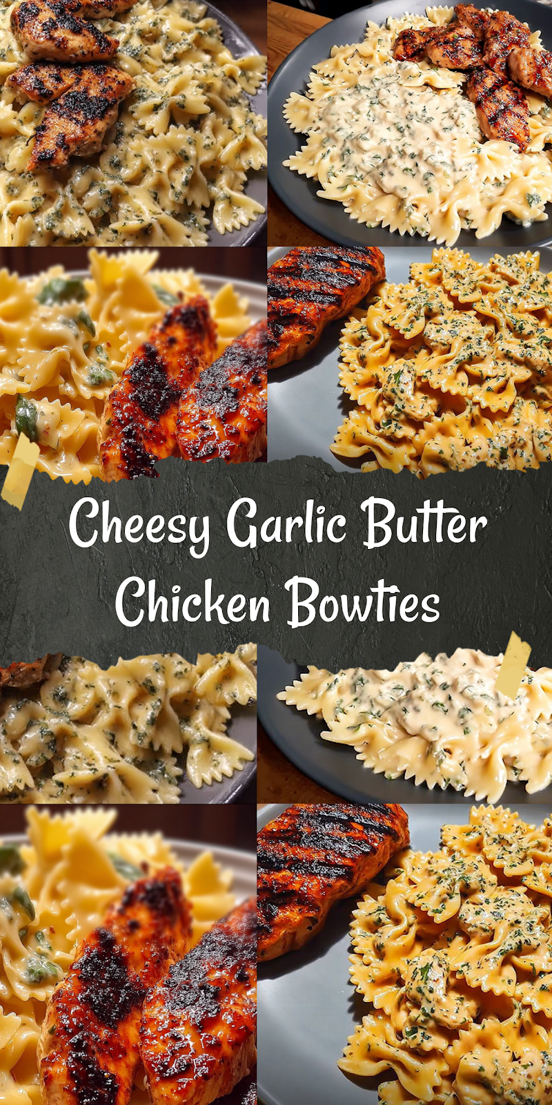 Mozzarella Garlic Butter Chicken Bowties in Cheesy Cream