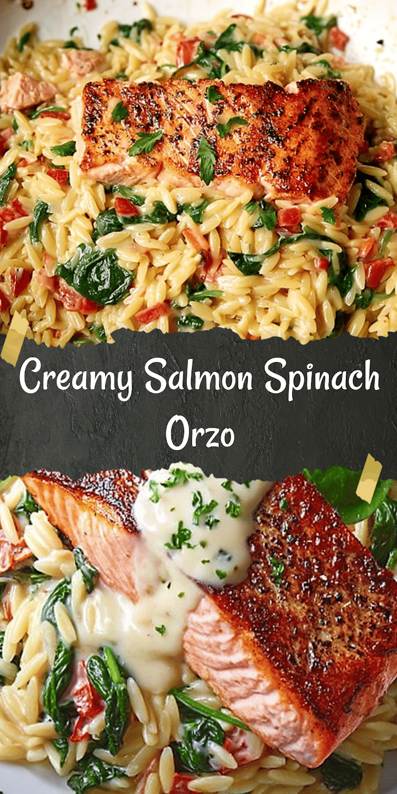 Creamy Salmon and Spinach Orzo – 1-Skillet, Rich & Comforting Dinner