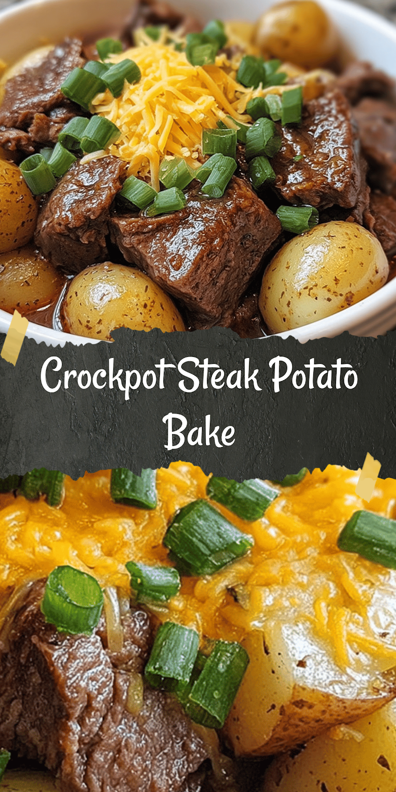 Crockpot Loaded Steak and Potato Bake