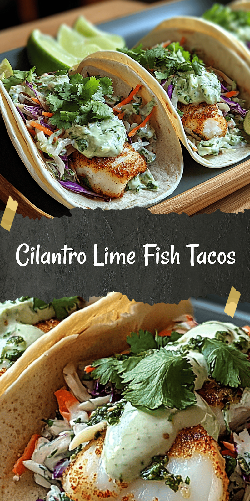 Easy Fish Tacos with Cilantro Lime Slaw