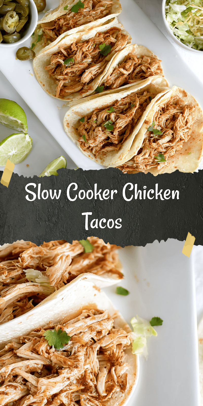 Easy Slow Cooker Chicken Tacos with Chipotle Sour Cream Sauce