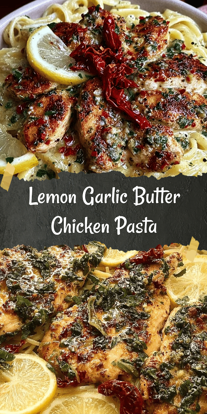 Lemon Garlic Butter Chicken with Creamy Parmesan Linguine