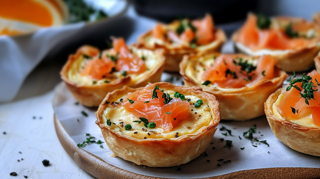 Bouchées de Quiche Sans Pâte au Saumon Fumé - Recette Facile