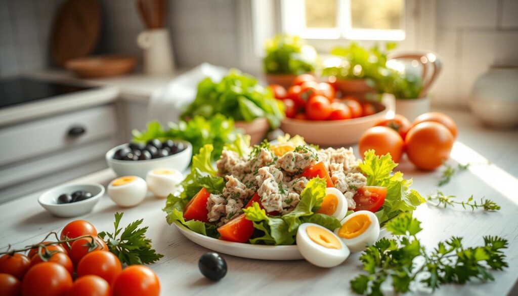 préparation salade niçoise