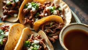 Birria Tacos with Consommé Dipping Sauce