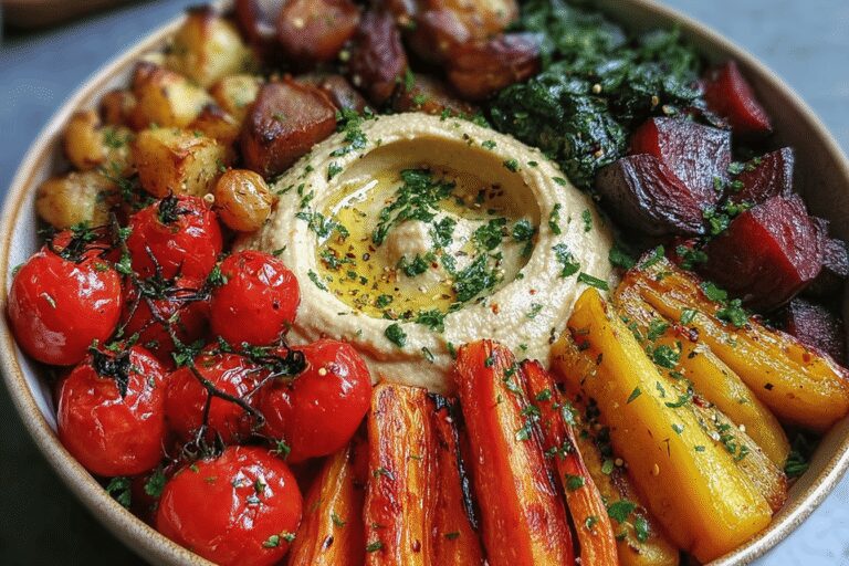 Best 6-Ingredient Roasted Veggie & Hummus Bowl – Healthy, Quick & Family-Approved!