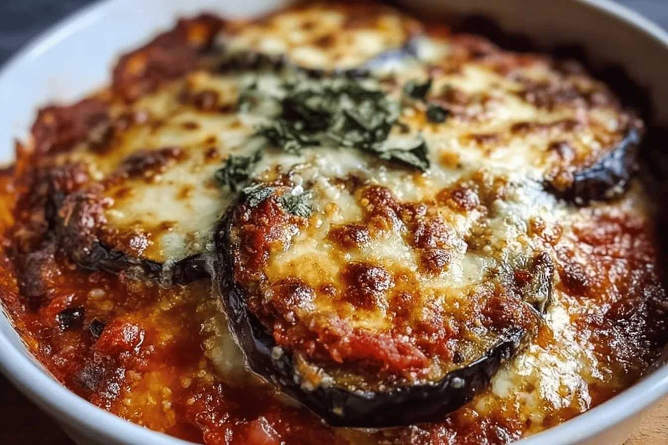 Must-Try 7-Layer Eggplant Parmesan Bake | Cheesy, Comforting, Family-Friendly Dinner Idea