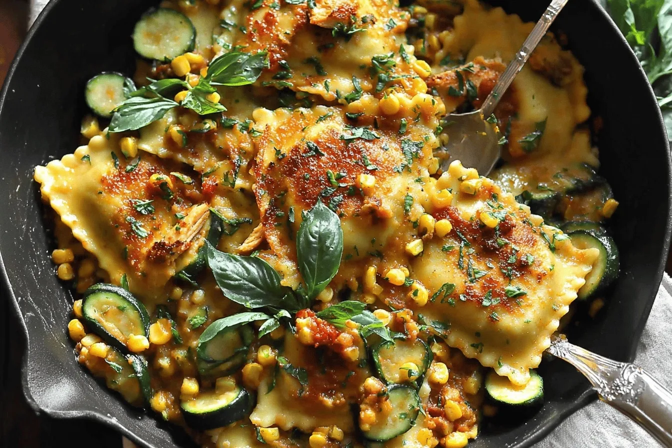 Delicious Garlic Butter Chicken with Zucchini & Ravioli — Perfect 30-Minute Cozy Dinner