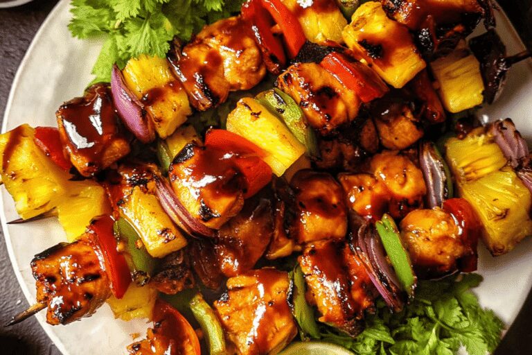 Amazing Hawaiian Grilled Teriyaki Chicken Pineapple Skewers – Perfect Summer Feast