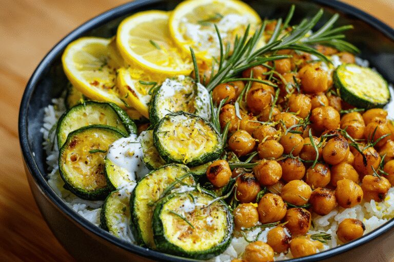 Stunning Lemony Grilled Zucchini & Crispy Chickpeas!