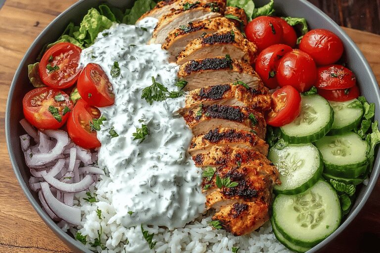 Must-Try Loaded Grilled Chicken Tzatziki Bowl – Flavorful Healthy Dinner Idea