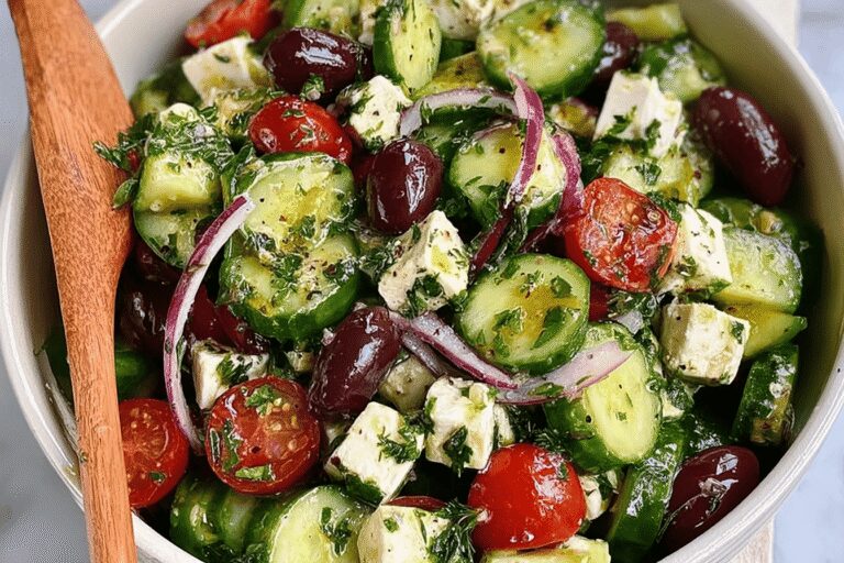 Best Refreshing Mediterranean Cucumber & Olive Salad | Quick 15-Minute Summer Side