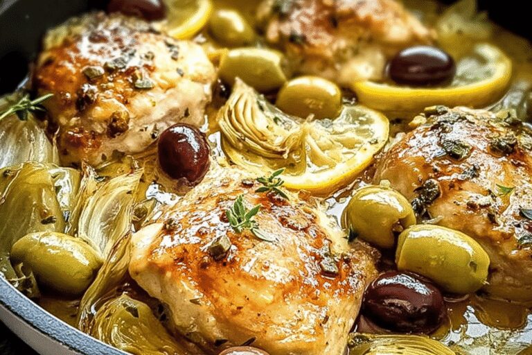 Must-Try Méditerranéen Citron Poulet aux Artichauts & Olives – Rapide & Sain