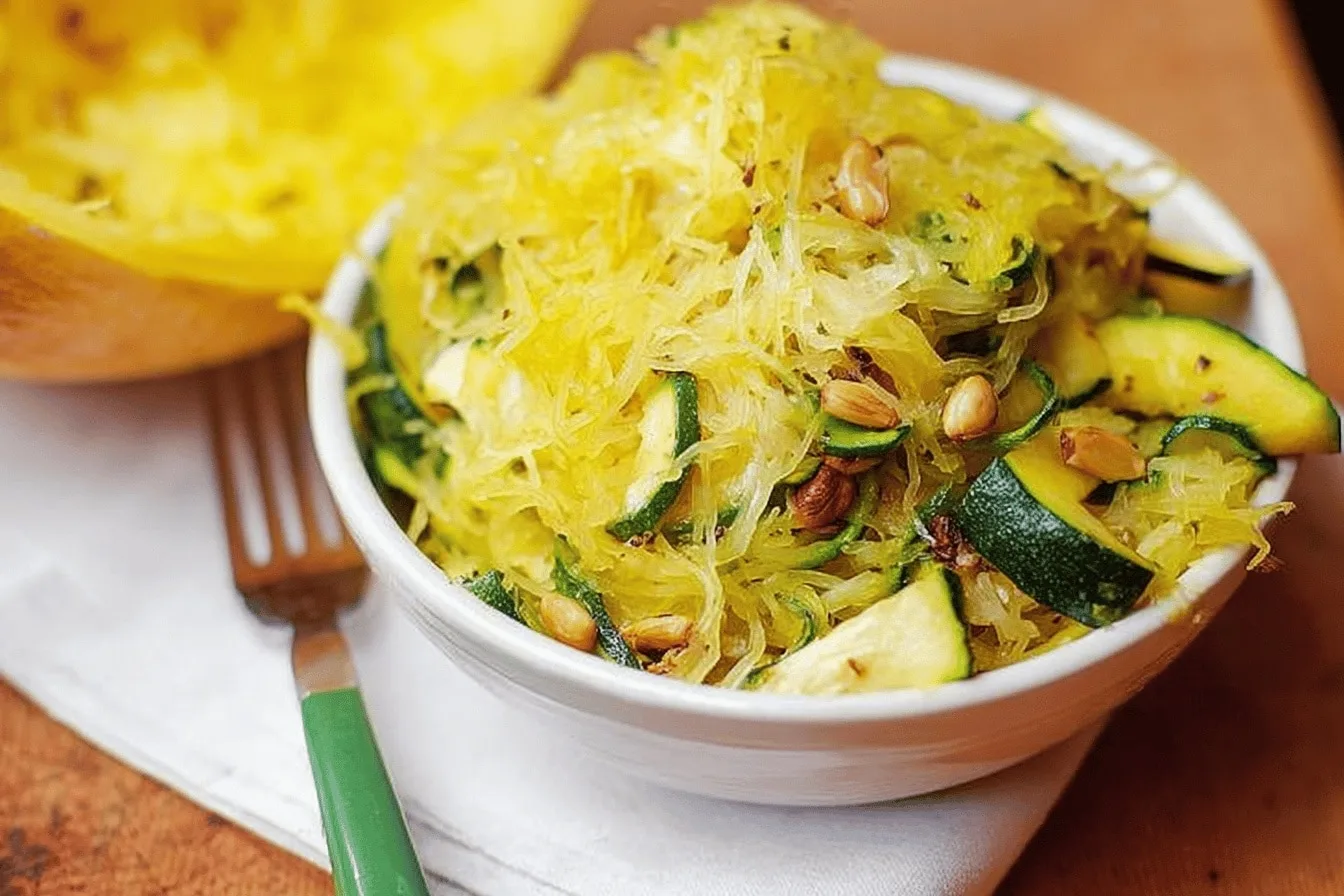 Stunning Parmesan Zucchini & Spaghetti Squash with Pine Nuts – Perfect Cozy Dinner!