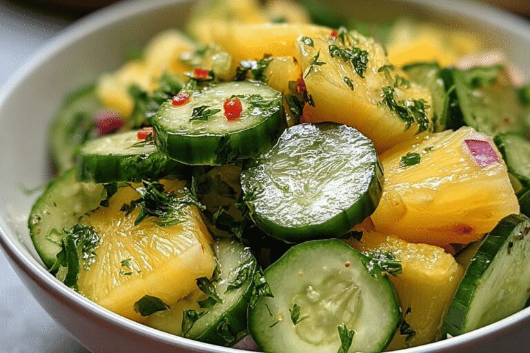 Healthy & Refreshing Pineapple Cucumber Salad | Perfect Summer Snack for Busy Families