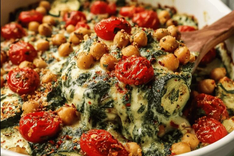 Best 5-Star Spinach Zucchini Chickpea Bake – Healthy & Kid-Friendly Mediterranean Meal