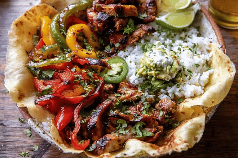 Easy Chicken Fajita Tortilla Bowls – Quick & Family-Approved Dinner Idea