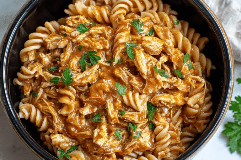Easy & Hearty Crockpot BBQ Chicken Pasta – Perfect Family Dinner