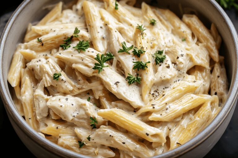 Easy Crockpot Chicken Alfredo Pasta – Cozy Family Dinner Idea