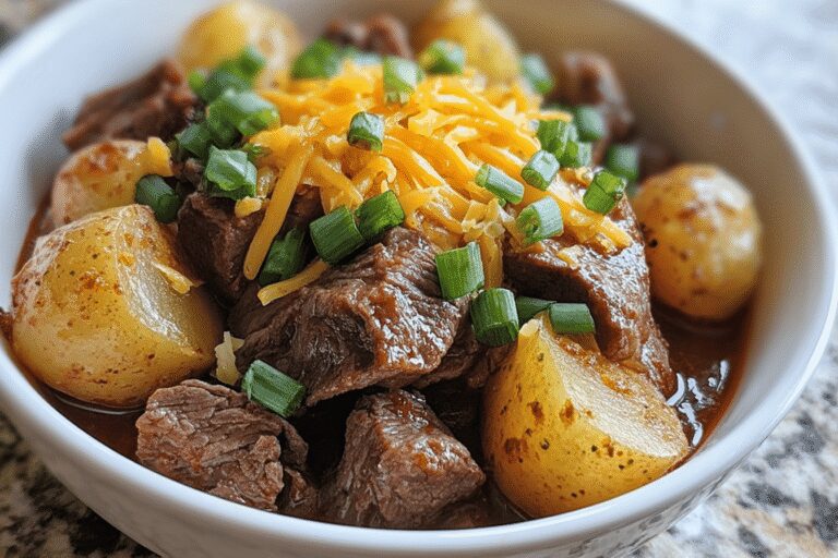 Hearty Crockpot Loaded Steak and Potato Bake – Easy Family Dinner Idea