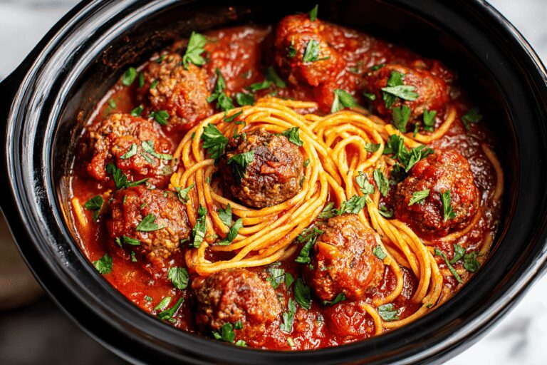 Hearty Crockpot Spaghetti and Meatballs – Easy Family Dinner Recipe