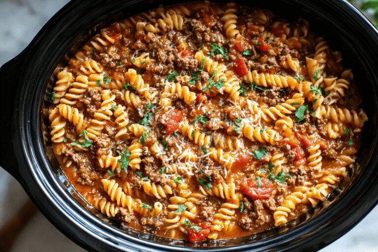 Easy & Hearty Crockpot Taco Pasta – Family-Approved Dinner Recipe