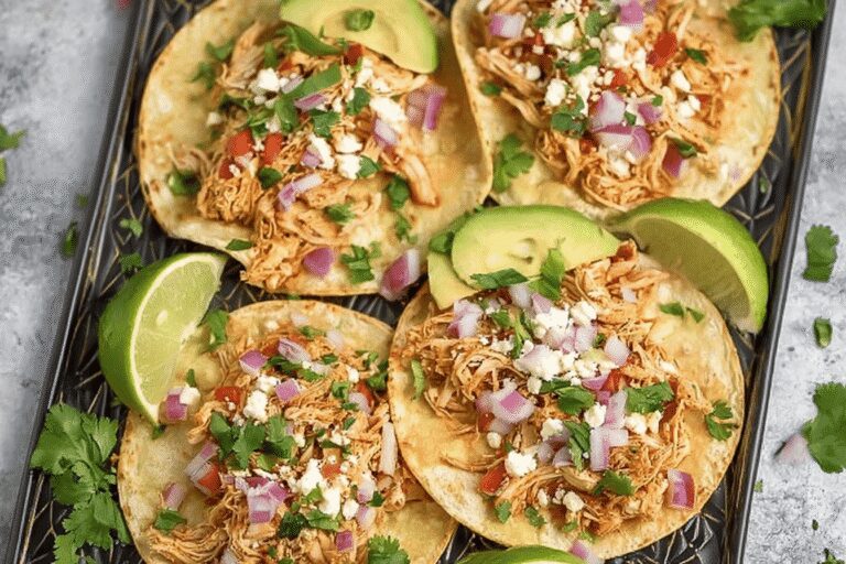 Easy & Healthy Crockpot Chicken Tacos – Family-Approved Dinner Idea