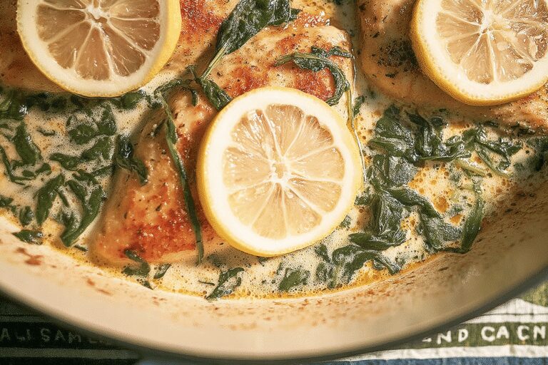 Easy Lemon Spinach Parmesan Chicken | Healthy Dinner Recipe You’ll Love