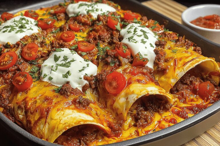 Easy & Hearty Pizza Enchiladas with Ground Beef – Perfect Dinner Idea