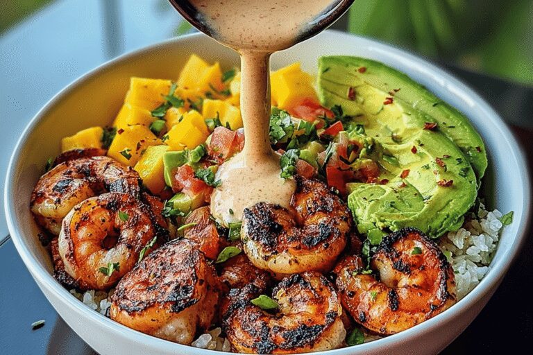 Easy Shrimp and Avocado Bowls with Mango Salsa – Healthy Lunch Idea