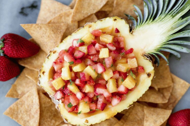 Easy Strawberry Pineapple Fruit Salsa with Cinnamon Chips – Must-Try Appetizer