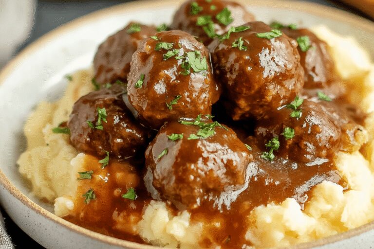 Hearty Slow Cooker Salisbury Steak Meatballs – Easy Family Dinner Idea