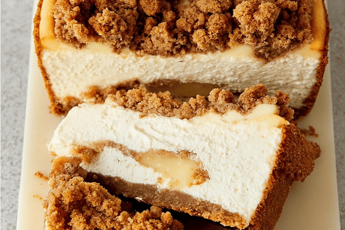 Apple crumble cheesecake dessert recipe photo