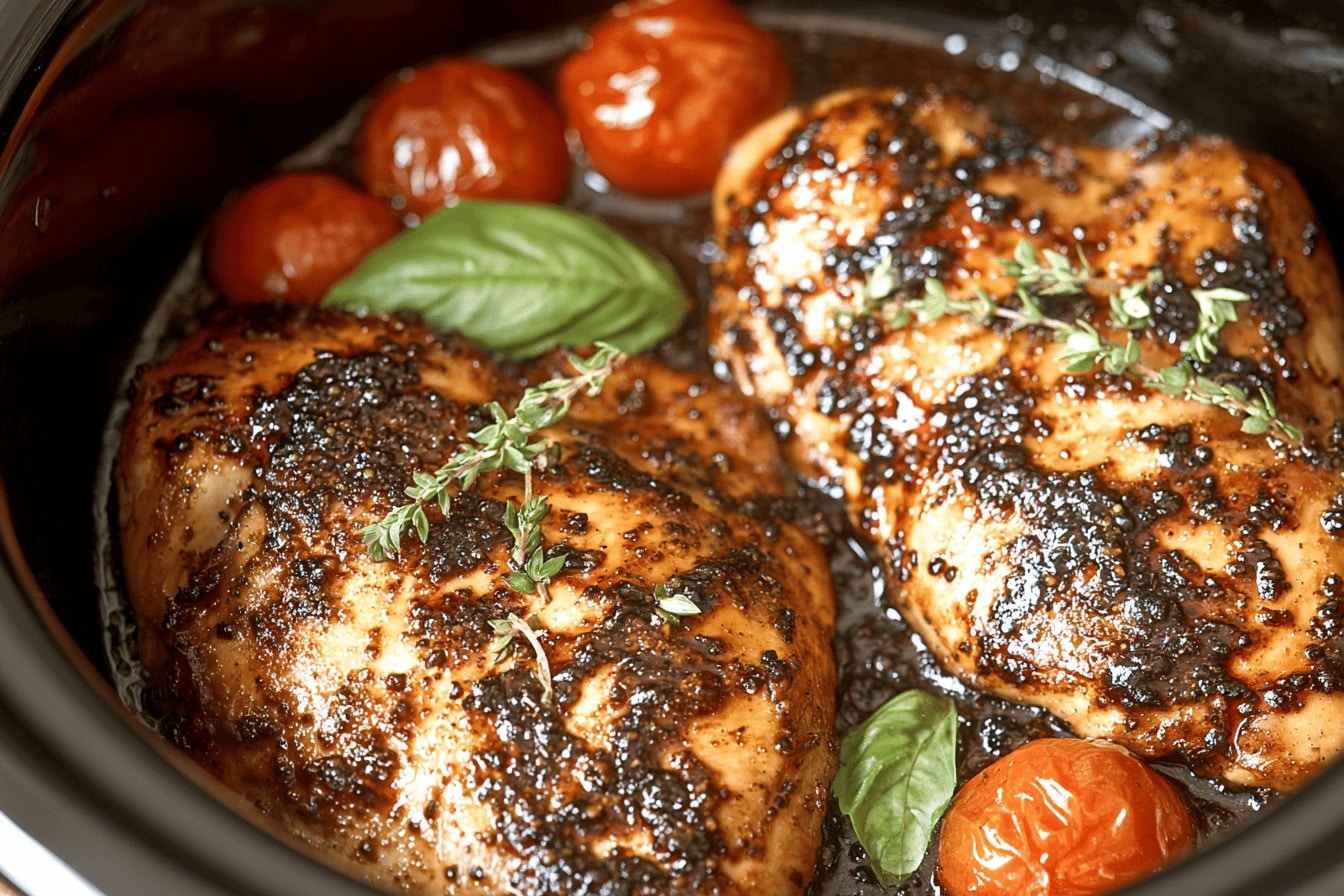 balsamic glazed chicken dinner recipe photo