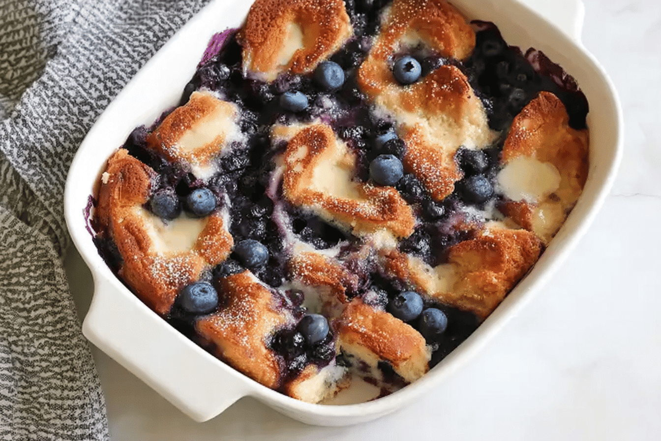 blueberry french toast casserole breakfast recipe photo