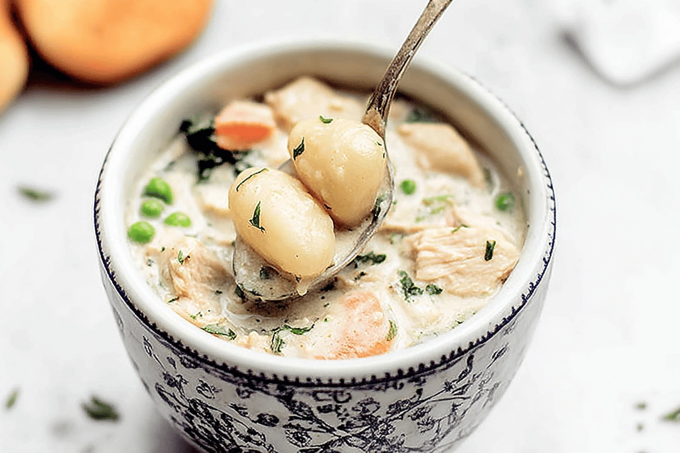 chicken gnocchi soup dinner recipe photo
