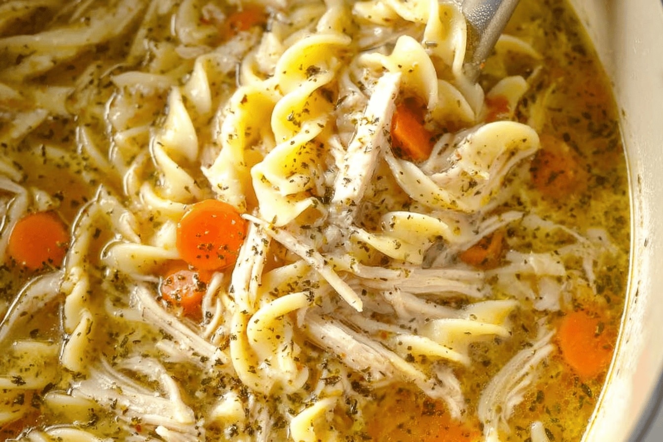 chicken noodle soup dinner recipe photo