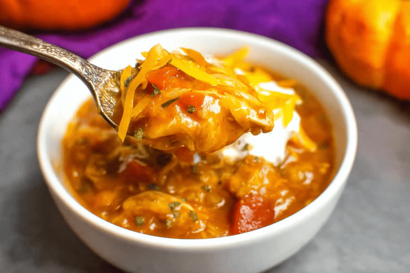 Pumpkin chicken chili dinner recipe photo